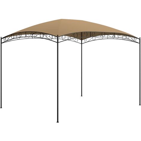 Vidaxl – Tonnelle de jardin taupe 3x4x2,65 m – Acier massif et tissu 180 g/m² – Protection contre pluie et UV – Assemblage requis (1/5)