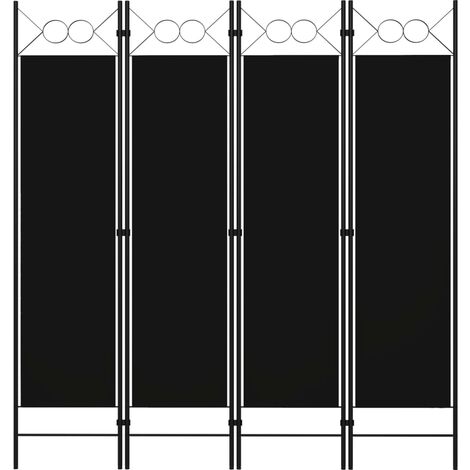 vidaXL 4-Panel Room Divider Black 160x180 cm