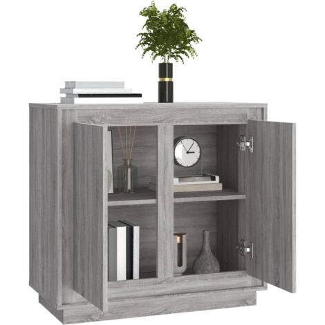 Buffet sonoma gris 80x34x75 cm bois d'ingénierie