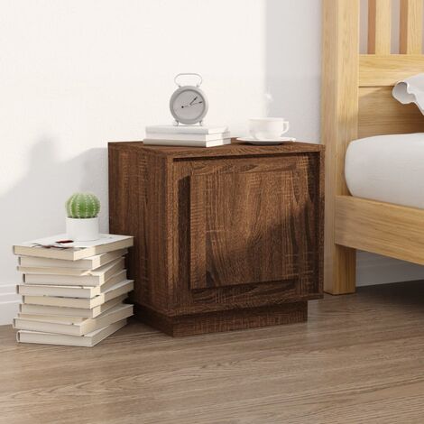 Table de chevet chêne marron 44x35x45 cm bois d'ingénierie vidaXL