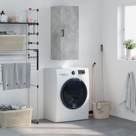 vidaXL Wall Mounted Cabinet Concrete Grey 34,5x34x90 cm