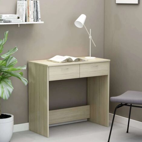 Vidaxl – Bureau enfant en aggloméré Sonoma oak 80x40x75 cm – Tiroir de rangement – Facile à nettoyer – Pour espaces réduits