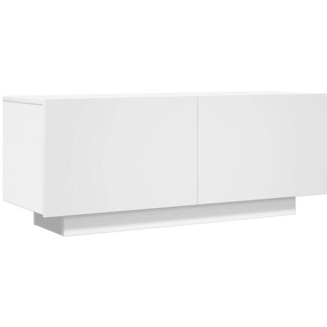 Meuble TV Blanc 100x35x40 cm Aggloméré