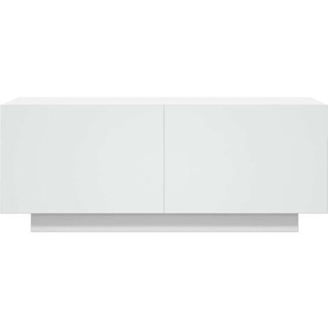 Meuble TV Blanc 100x35x40 cm Aggloméré