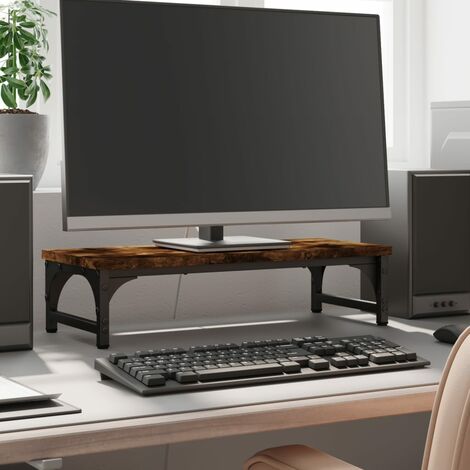 vidaXL Monitor Stand Smoked Oak 55x23x14 cm Engineered Wood