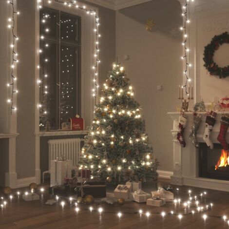 Lumières de Noël extérieures à LED de 24 m, 320 lumières blanches chaudes