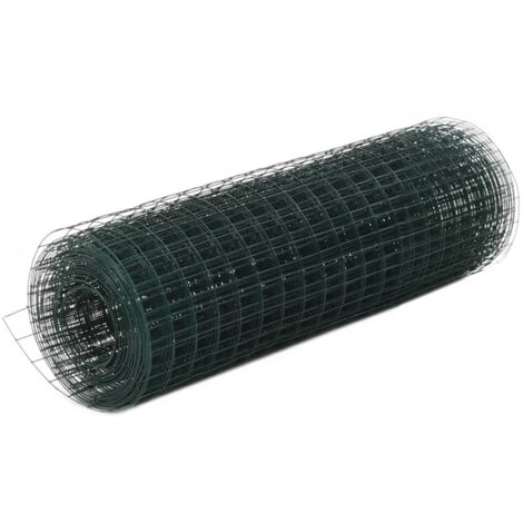 Grillage acier avec revêtement en PVC 10x0,5 m vert vidaXL