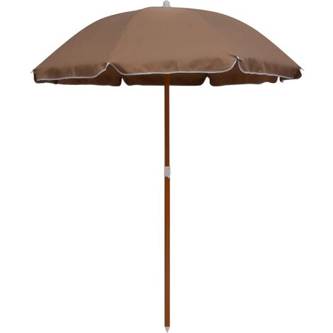 vidaXL Garden Parasol with Steel Pole 180 cm Taupe (1/5)