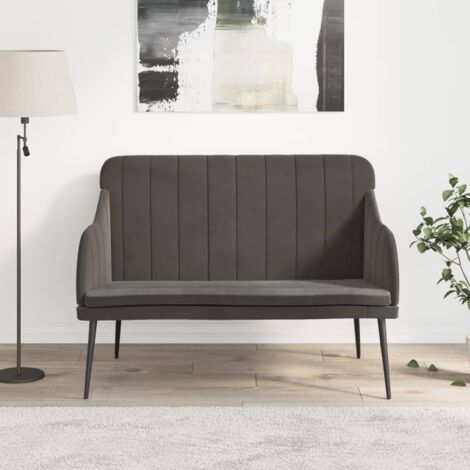 Banc Gris foncé 110x76x80 cm Velours