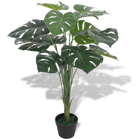 Vidaxl – Plante verte artificielle monstera 70 cm – 13 feuilles réalistes – Pot en plastique inclus (11,5-16) x 13 cm – Décoration intérieure durable