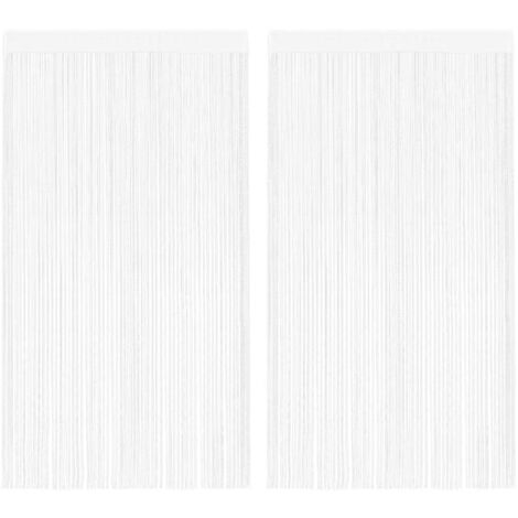 Rideau en fils 2 pcs 100 x 250 cm Blanc vidaXL