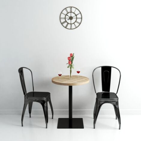 vidaXL Bistro Table MDF and Steel Round 60x75 cm Oak Colour (1/6)
