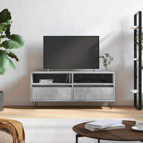 vidaXL TV Cabinet Concrete Grey 100x34,5x44,5 cm Engineered Wood (1/5)