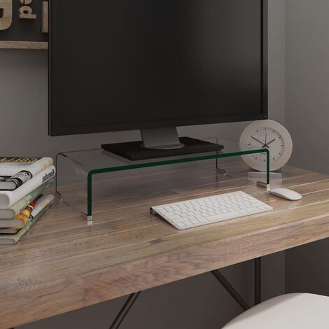 Vidaxl – Meuble TV en verre trempé 60x25x11 cm – Support pour moniteur et téléviseur – Design moderne pour espace de vie