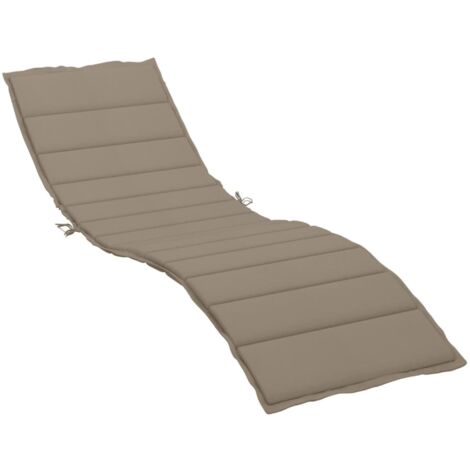 Coussin de chaise longue taupe 200x60x3 cm tissu oxford vidaXL (1/5)