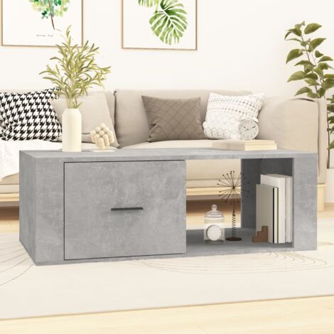 vidaXL Coffee Table Concrete Grey 100x50,5x35 cm Engineered Wood