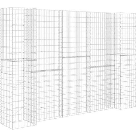 Jardinière à gabion en H Fil d'acier 260x40x200 cm vidaXL