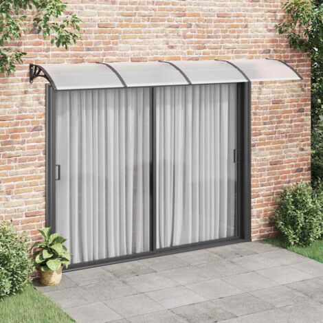 Vidaxl – Auvent de porte noir 350x100 cm en polycarbonate – Résistant aux intempéries – Cadre en aluminium et ABS – Montage facile