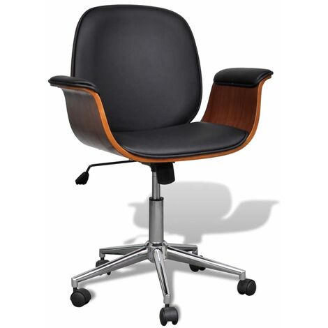 vidaXL Swivel Arm Chair Bent Wood and Faux Leather (1/5)