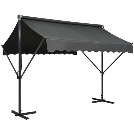 Vidaxl – Auvent autoportant imperméable 300x300 cm – Cadre en acier enduit de poudre – Protection UV – Pour surfaces planes