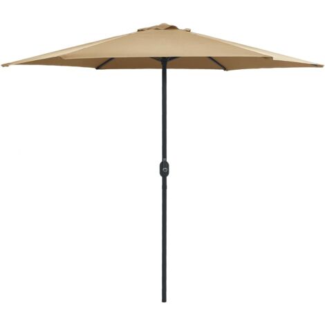 vidaXL Garden Parasol with Aluminium Pole 270x246 cm Taupe (1/5)