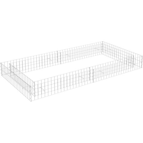 Vidaxl – Lit surélevé à gabion acier galvanisé 200x100x20 cm – Conçu pour remplir de roches ou gravier – Résistant aux intempéries et antirouille