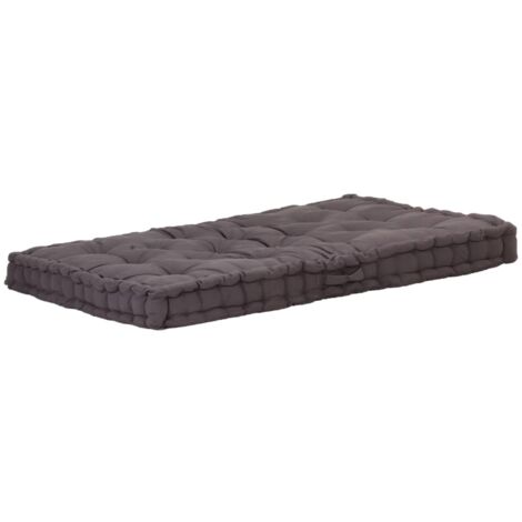 Vidaxl – Coussin palette 120x80x10 cm – Tissu 100 % coton – Couleur anthracite – Rembourrage épais pour confort optimal