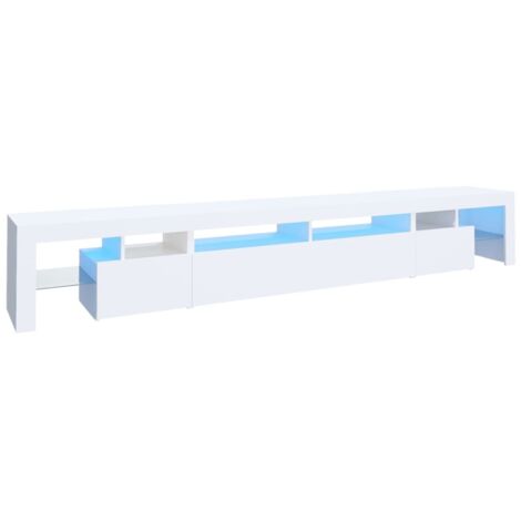 Meuble TV avec lumières LED Blanc 260x36,5x40 cm vidaXL