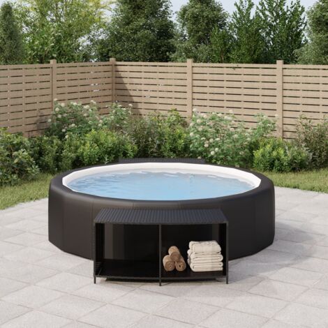 Vidaxl – Étagères de rangement 2 pcs noir résine tressée – Dimensions 105/112 x 45 x 55 cm – Acier enduit de poudre pour robustesse – Résistantes aux intempéries