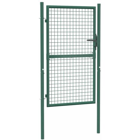 Vidaxl – Portail de clôture acier 100x150 cm vert – Résistant à la rouille – Charnières robustes – Verrouillable avec 3 clés incluses - vidaXL51500