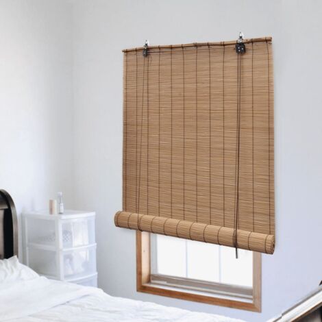 Vidaxl – Store enrouleur en bambou 150x160 cm marron – Système d'attache cordon tissé – Facile à nettoyer – Pour contrôle de la lumière