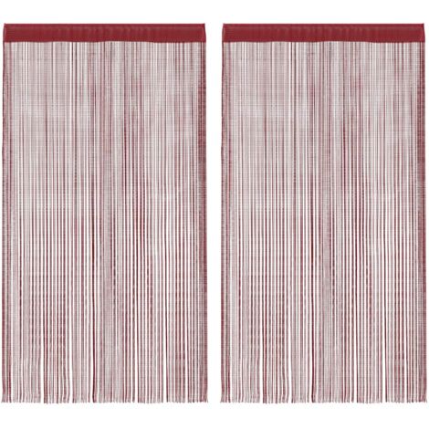 Rideau en fils 2 pcs 100 x 250 cm Bordeaux vidaXL646123