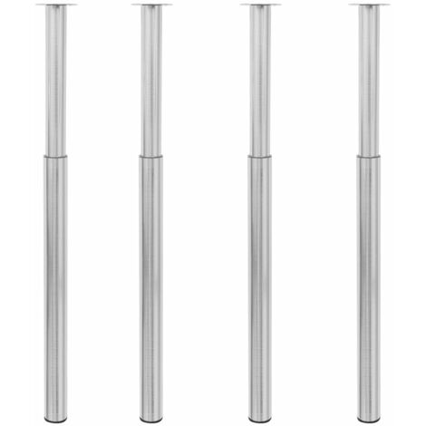 Pieds de table télescopiques 4 pcs Nickel brossé 710 mm-1100 mm vidaXL