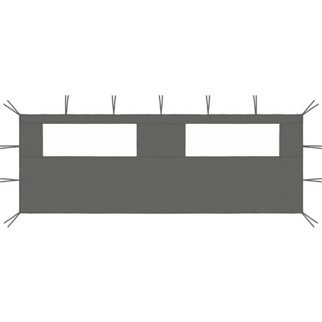 vidaXL Paroi latérale de belvédère avec fenêtres 6x2 m Anthracite
