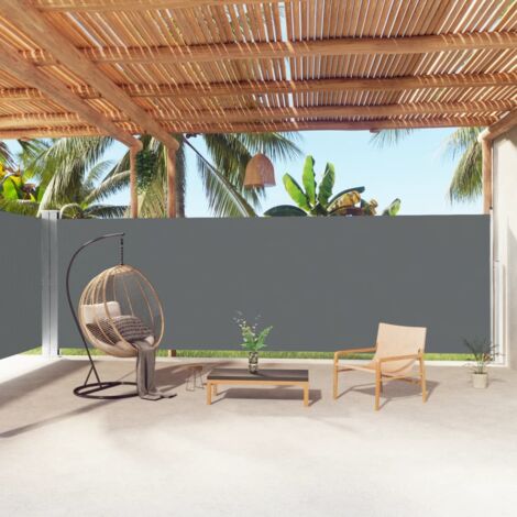 Auvent latéral rétractable Anthracite 200x1000 cm vidaXL
