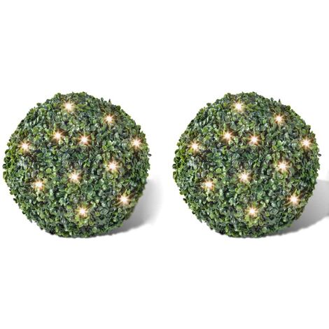 2 pièce de boule 35 cm avec guirlande lumineuse solaire 24 LED