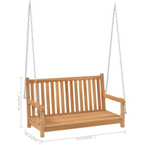 Balancelle Bois de teck massif 114x60x64 cm