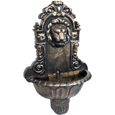 Vidaxl – Fontaine murale tête de lion en plastique bronze – Dimensions 41x22,5x65 cm – Pompe à eau incluse – Convient pour intérieur (1/5)