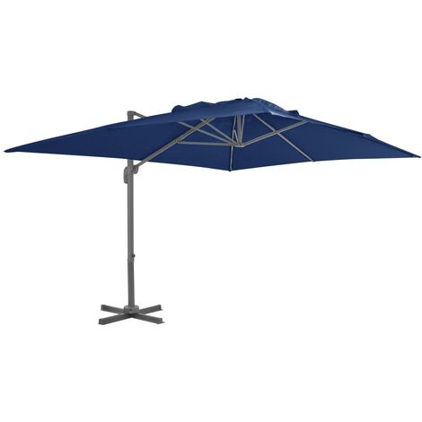 vidaXL Cantilever Garden Parasol with Aluminium Pole 4x3 m Azure Blue (1/7)