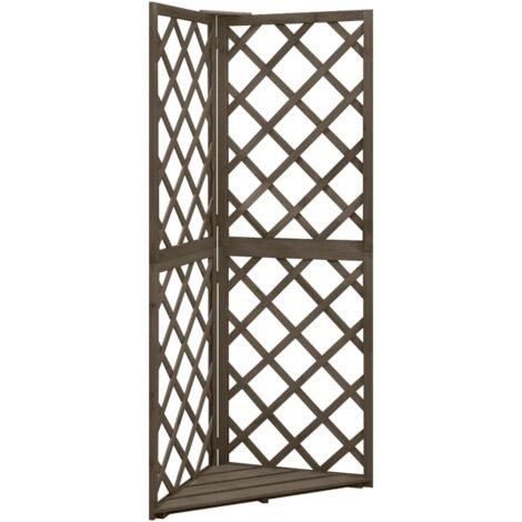 Vidaxl – Treillis d'angle gris 50x50x145 cm en bois de sapin massif – Pour soutenir plantes grimpantes – Usage extérieur optimisé