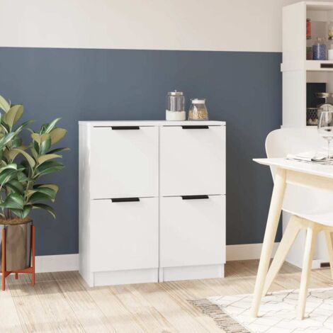 vidaXL Sideboards 2 pcs White 30x30x70 cm Engineered Wood (1/6)