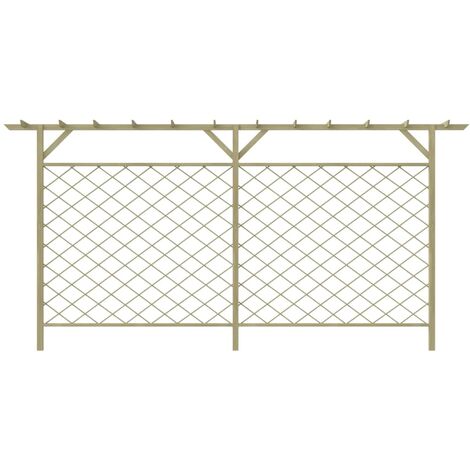 vidaXL Clôture à treillis de jardin avec pergola 300x50x200 cm Pin