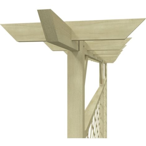Clôture à lattes de jardin avec pergola Bois