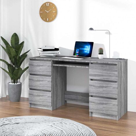 Vidaxl – Bureau droit en bois d'ingénierie 140x50x77 cm – Surface lisse et résistante à l'humidité – Grand espace de rangement – Design minimaliste
