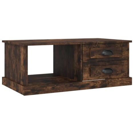 vidaXL Coffee Table Smoked Oak 90x50x35 cm Engineered Wood (1/5)