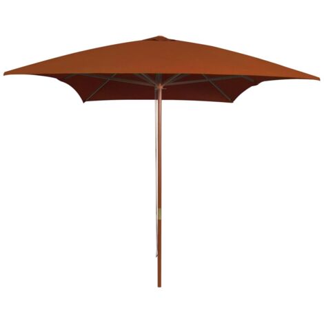 Parasol de jardin avec mât en bois terre cuite 200x300 cm vidaXL