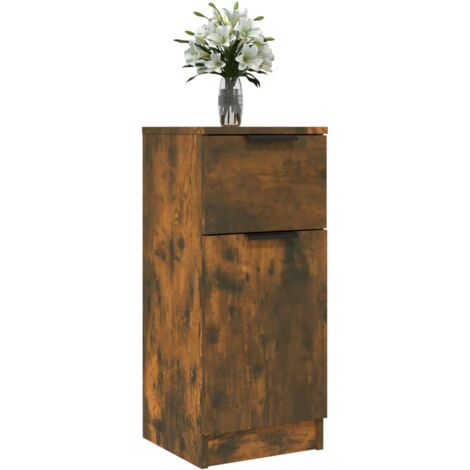 Buffet Chêne fumé 30x30x70 cm Bois d'ingénierie