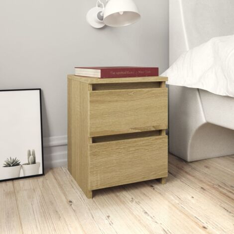 Vidaxl – Table de chevet 2 pcs chêne sonoma 30x30x40 cm – Aggloméré avec 2 tiroirs coulissants – Idéale pour rangement dans chambre