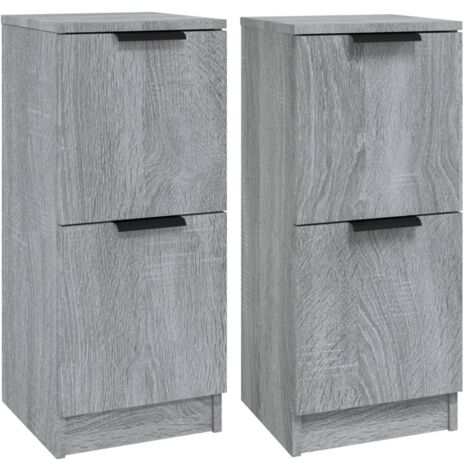 Buffets 2 pcs Sonoma gris 30x30x70 cm Bois d'ingénierie