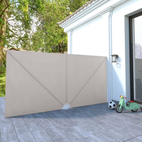 Vidaxl – Auvent latéral pliable 400x200 cm – Polyester résistant aux UV et intempéries – Pour terrasse, balcon et jardin – Support mural inclus